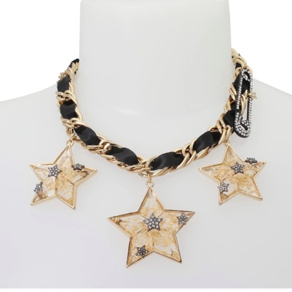 Betsey Johnson Celestial Star Crystal Statement Necklace New - Picture 2 of 5